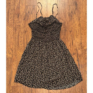 ZENOBIA Floral Dress Spaghetti Sleeve Sweetheart Tie Front Cut-Out - Women's 3X